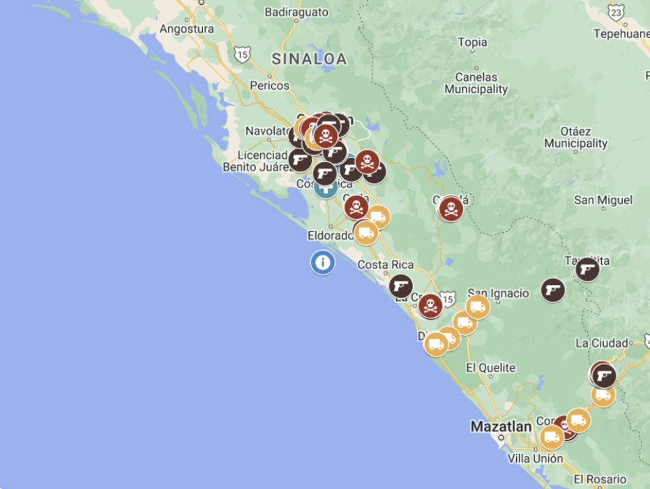 Mapa Violencia en Culiacán